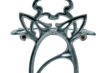 Art Nouveau Enameled Iron Umbrella Stand, 1900s